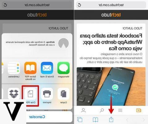 Guarde la página web como PDF con iPhone