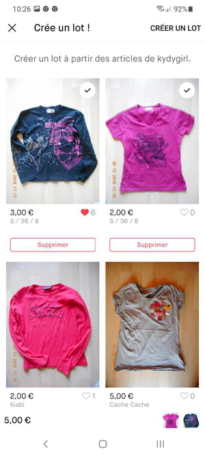 Comprar artículos por lotes en Vinted