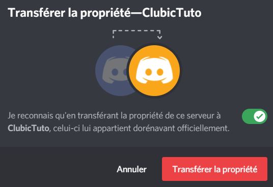 ¿Cómo transfiero la propiedad de un servidor Discord?