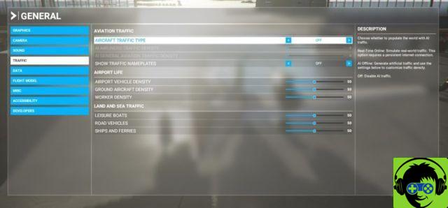 Cómo deshabilitar la IA y el tráfico aéreo de jugadores en Microsoft Flight Simulator