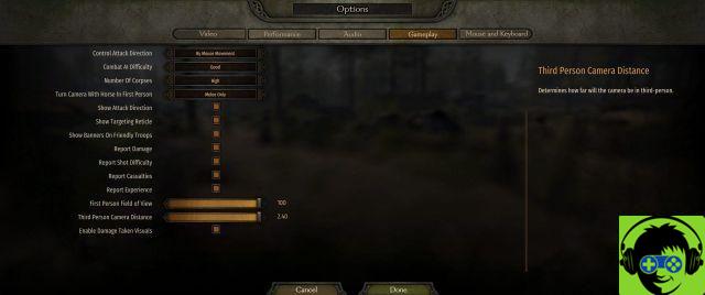 Cómo cambiar el campo de visión y la posición de la cámara en Mount and Blade II: Bannerlord