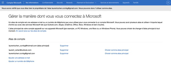 Dirección de cuenta de Microsoft: cómo cambiar el correo electrónico