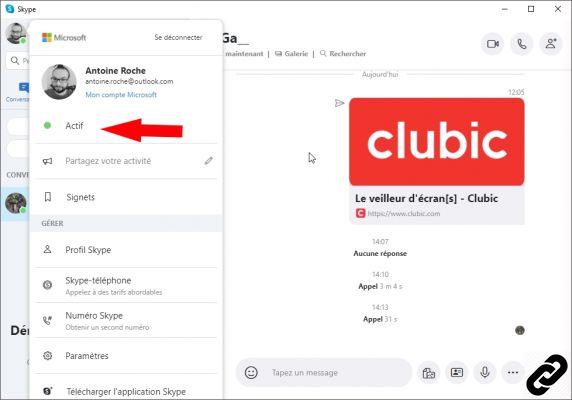 How to change your connection status on Skype?
